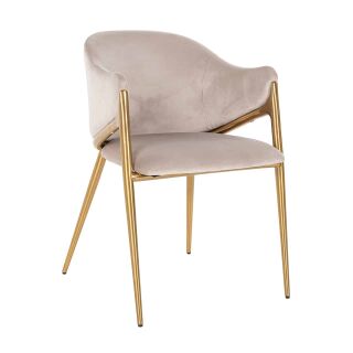 Chair Gwen khaki velvet fire retardant