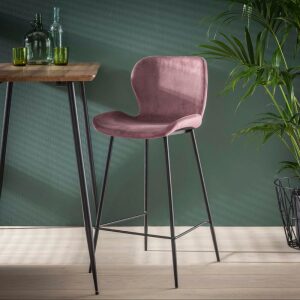 Krzesło barowe Velvet różowe