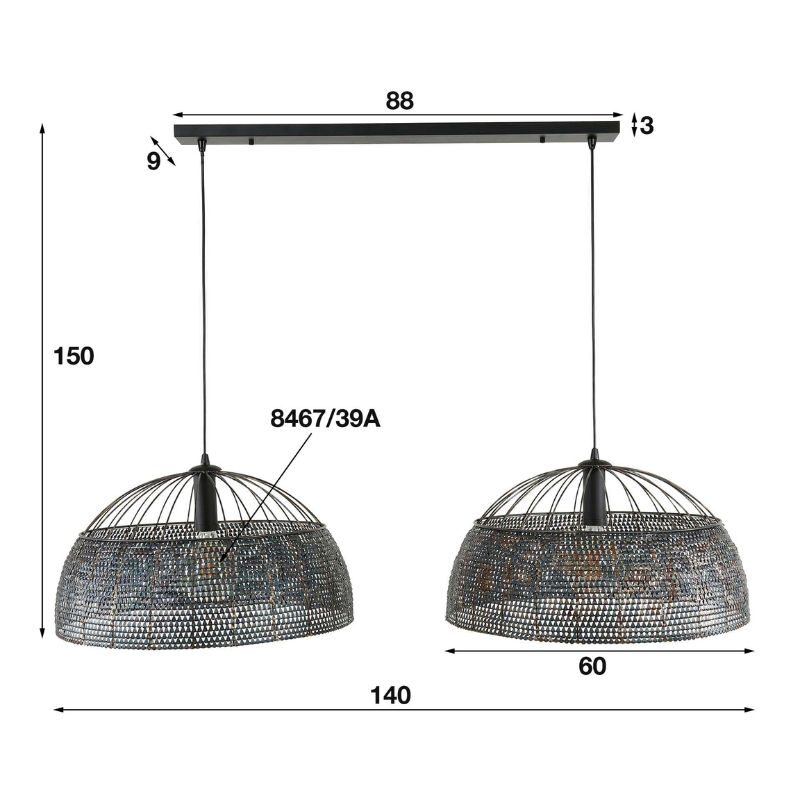 Lampa wisząca 2L Armor Ø60