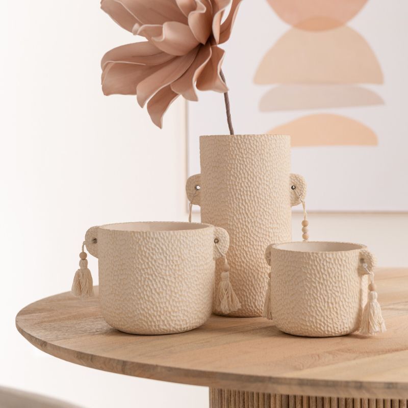 Wazon Tassel Ceramic kremowy 30 cm H