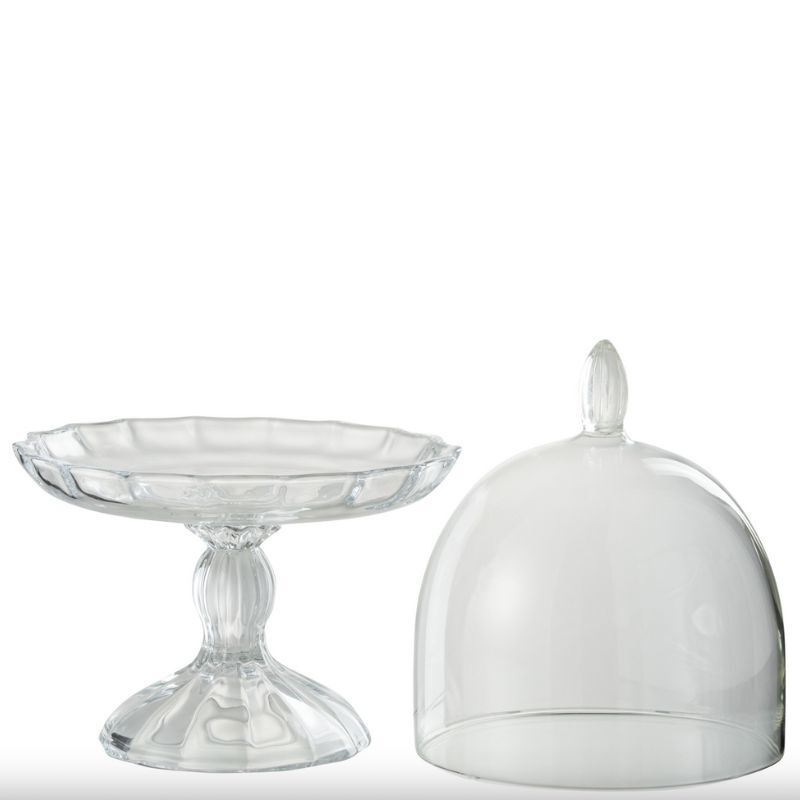 Szklana etażerka z przykrywą duża XL