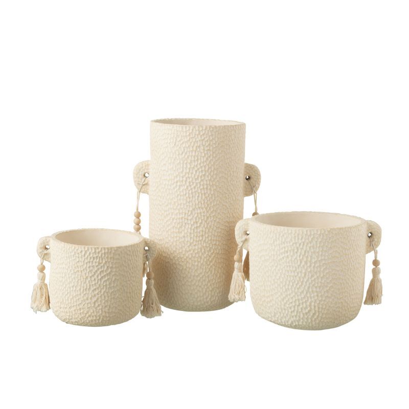 Wazon Tassel Ceramic kremowy 30 cm H