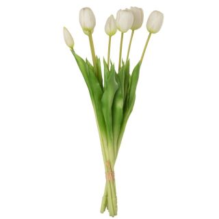 Sztuczne Tulipany Bukiet 7 szt białe L