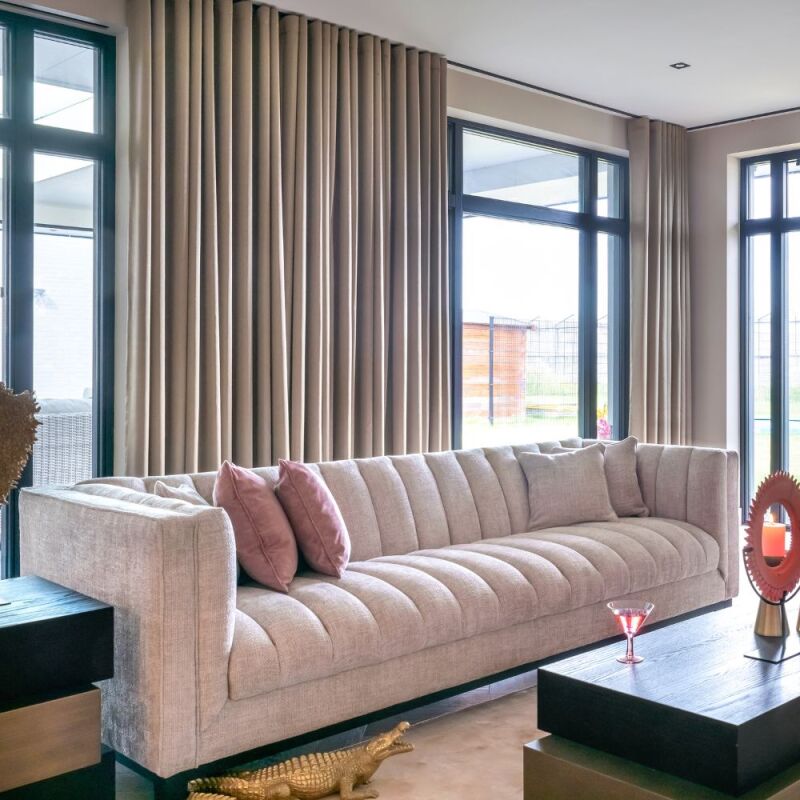 Sofa Beaudy white chenille 230 cm