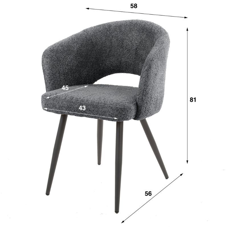 Krzesło Mael szare boucle