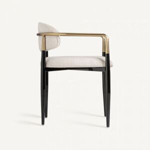 Krzesło Milano biel czerń i złoto