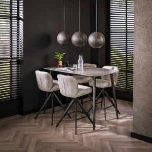 Stół barowy Parker 140 cm ceramika jasna szara