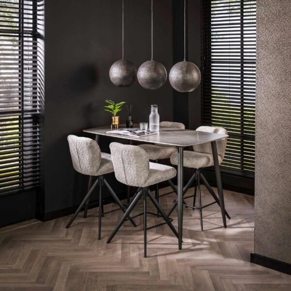 Stół barowy Parker 140 cm ceramika jasna szara