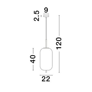 Lampa wisząca RABILO 40 x 22 cm