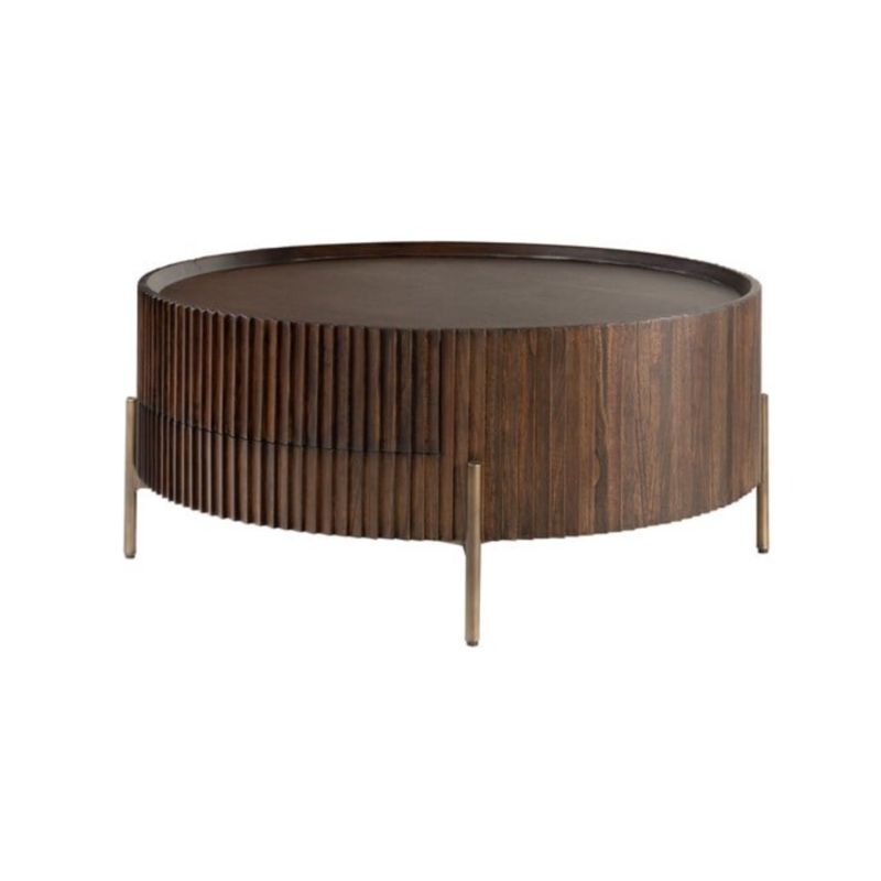 Stolik kawowy Luxor mindi drewno 90x90 cm