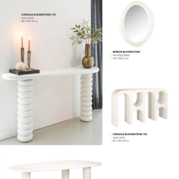 Lustro ścienne Bloomstone 120x108 cm białe