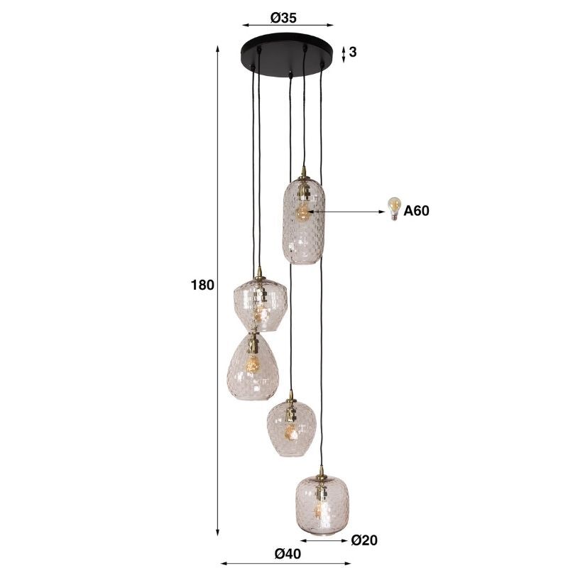 Lampa wisząca 5L Patch pattern