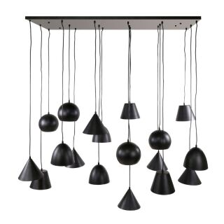 Lampa wisząca XXL czarne metalowe klosze