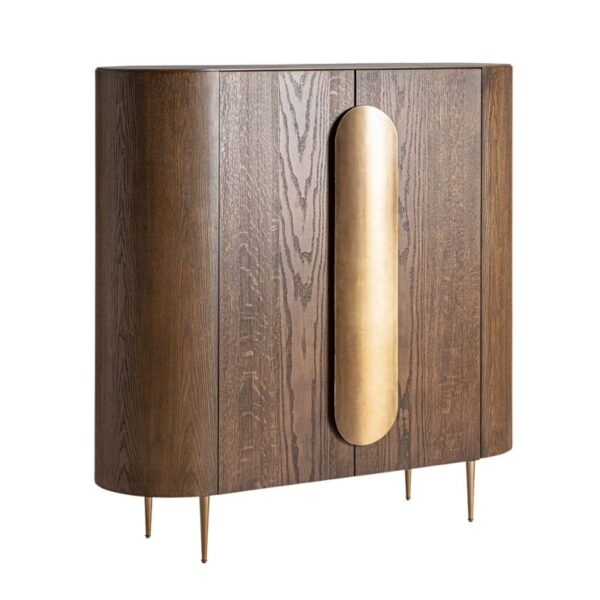 Szafa TREIGNAC drewno dębowe ze złotem