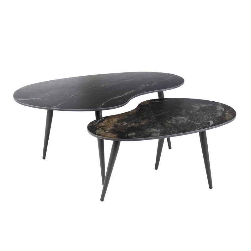 Zestaw stolików czarnych Fossil 91x55 cm
