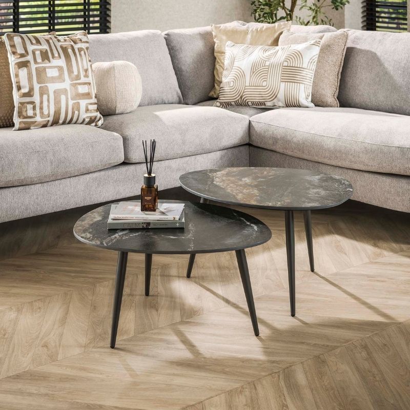 Zestaw stolików czarnych Fossil 70×58 cm