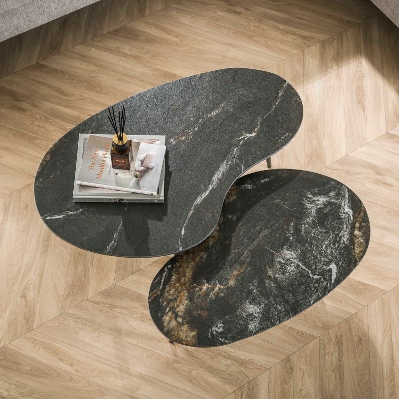 Zestaw stolików czarnych Fossil 91x55 cm