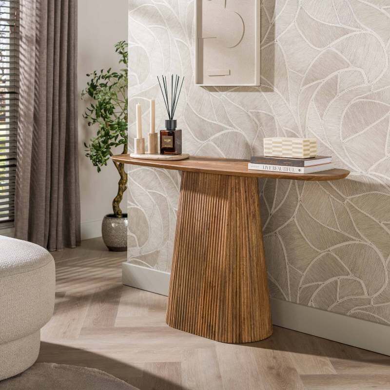 Nowoczesna konsola z drewna mango Wave 135 cm