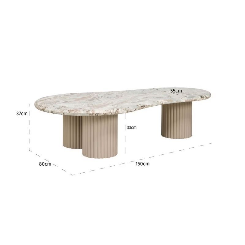 Stolik kawowy organiczny Coronel 150x80 cm