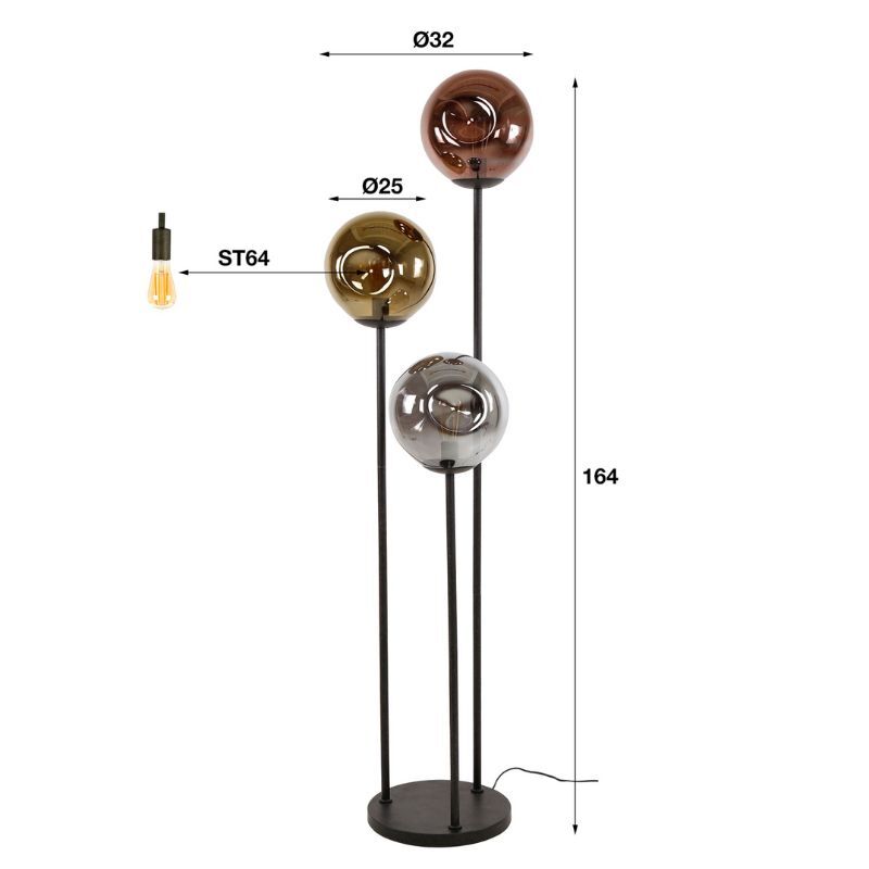 Lampa podłogowa 3x Ø25 Stellar