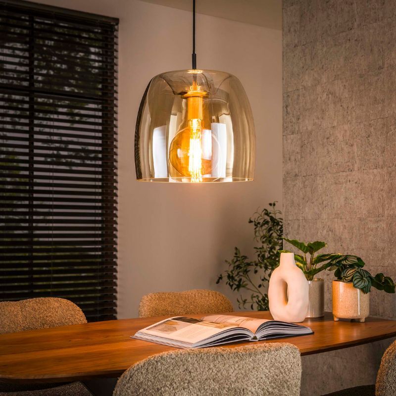 Lampa wisząca Dirft Ø35 cm bursztynowe szkło