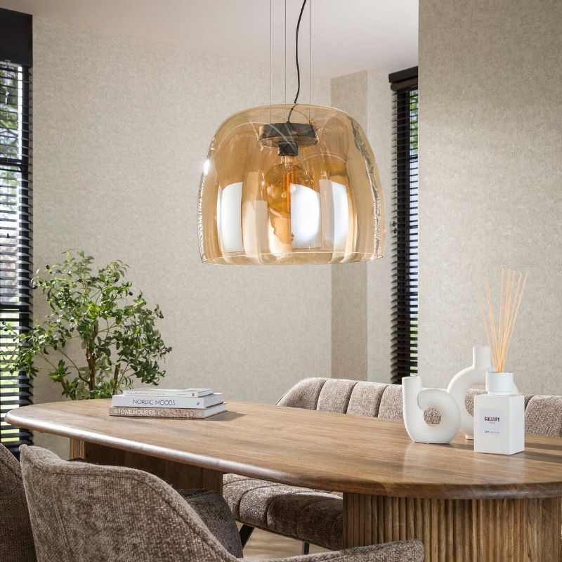 Lampa wisząca Drift XL Ø48cm bursztynowe szkło