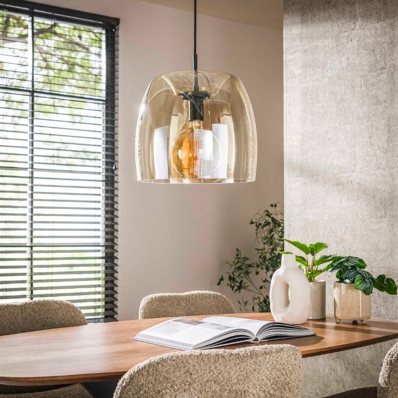 Lampa wisząca Dirft Ø35 cm bursztynowe szkło