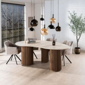 Stół Romano nerkowa forma 215 cm/ 3D ceramiczny trawertyn