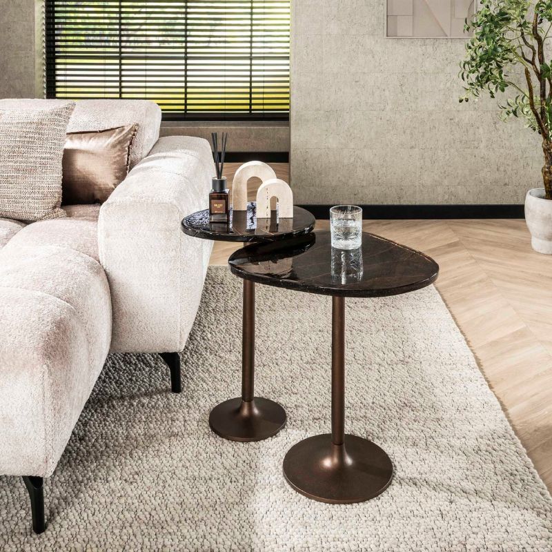 Średni stolik kawowy Eclipse 55cm antyczna miedź