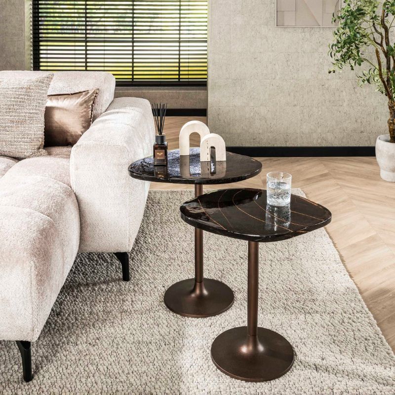 Niski stolik kawowy Eclipse 50cm antyczna miedź