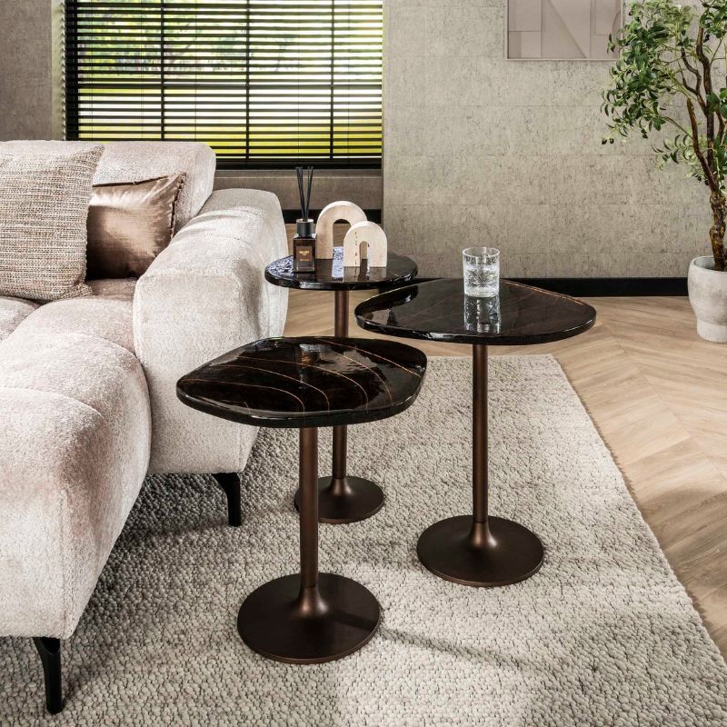 Niski stolik kawowy Eclipse 50cm antyczna miedź