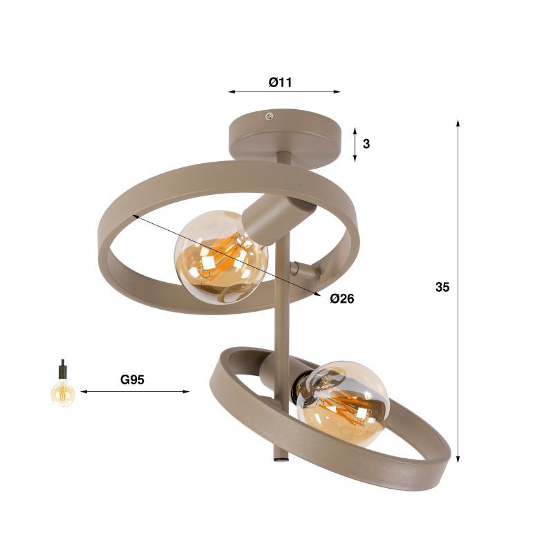 Plafon 2L Hover beżowa