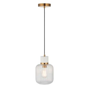 Lampa wisząca Travi Ribbed jasny marmur