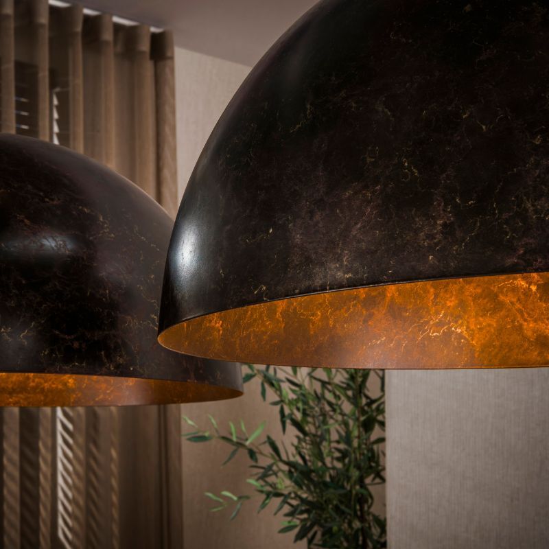 Lampa wisząca 2x Ø60 Dome Urban brązowa