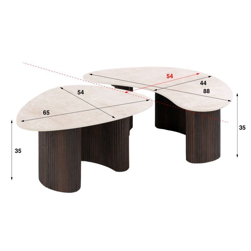Stoliki kawowe Ceramo 88 i 65 cm