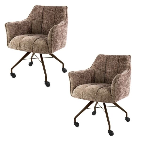 Krzesło Raster na kółkach hoven szampan 2 szt