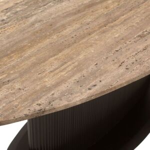 Stół owalny Russo brązowy trawertyn