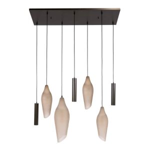 Lampa wisząca Rosa 7L przydymione szkło