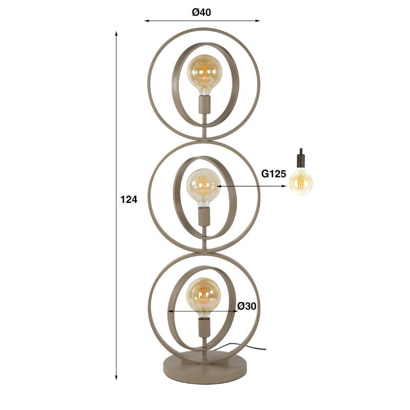 Lampa podłogowa 3L Turn around beżowa