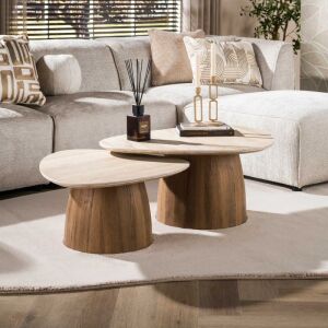 Stoliki Kawowe Romano 3D Ceramic Travertyn 2 szt