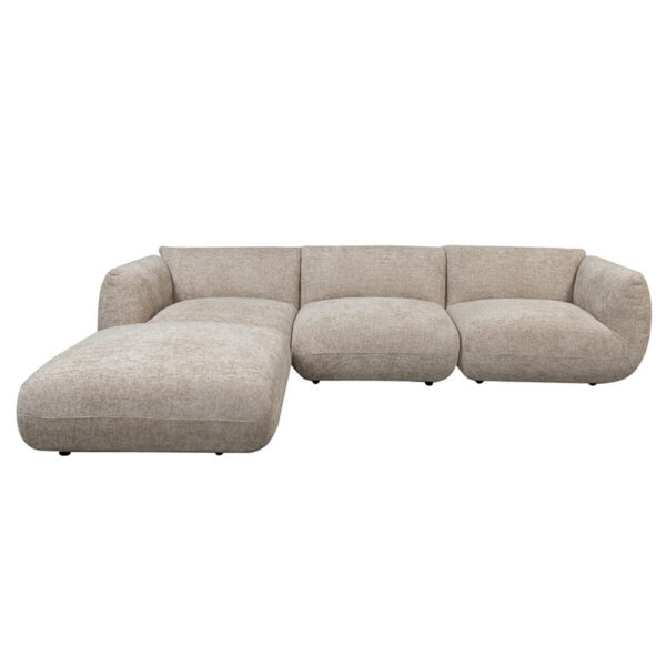 Narożnik modułowy Amsterdam Sofa z pufem beżowa latte 4M