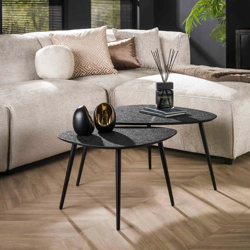 Organiczne stoliki kawowe zestaw 2 szt. Szary Metallic