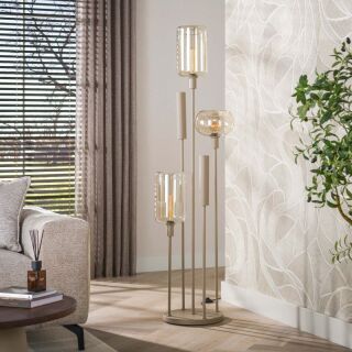 Lampa podłogowa Serene 5L beżowa ze szklanym kloszem