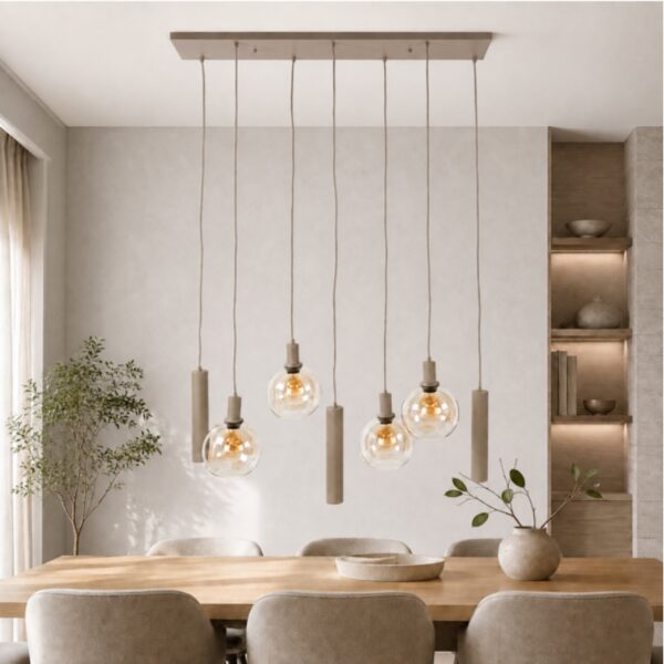 Lampa wisząca beżowa